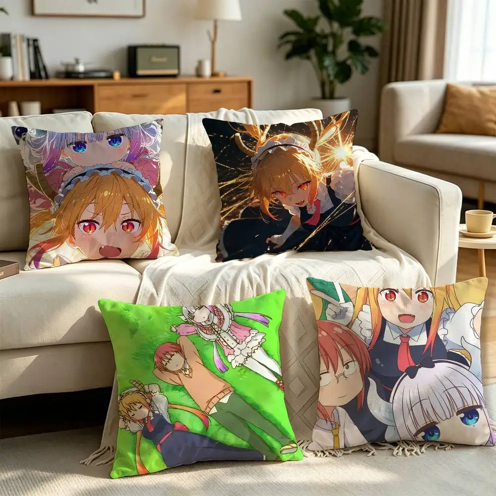

Miss Kobayashi D-Dragon Maid Pillow cover Soft Microfiber Pillowcase Home Sofa Decor Surprise Decorative printed.