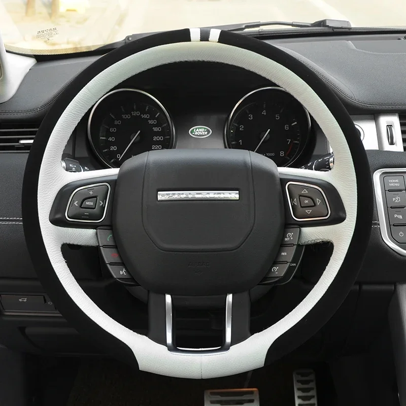 

Сшитый вручную кожаный замшевый чехол на руль автомобиля для Land Rove Discovery 4 5 Freelander Range Rover Evoque Range Rover Velar