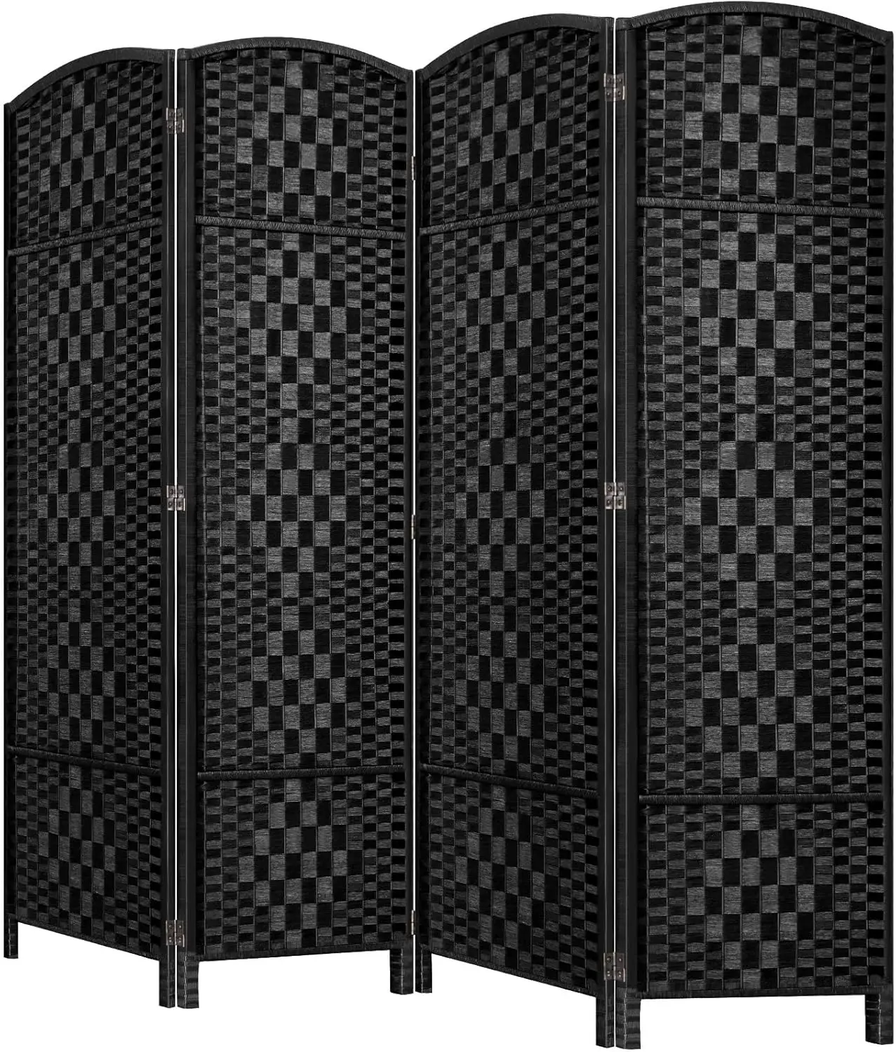 

Room Divider 4 Panel Folding Privacy Screen 6ft Black for Home Office