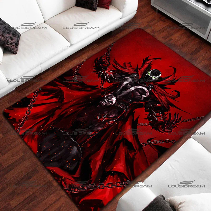 Horror Hellbringer Pattern Decorative Carpet Square Flannel Spawn Rugs Modern Home Living Room Floor Mats Bedroom Carpet