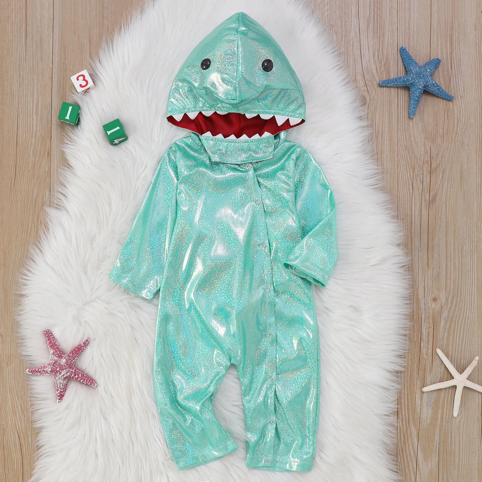 Infant Boys Girls Cosplay Animal Costume Hooded Romper Jumpsuit Clothes Halloween Christmas Cosplay Costume Newborn Girls Romper