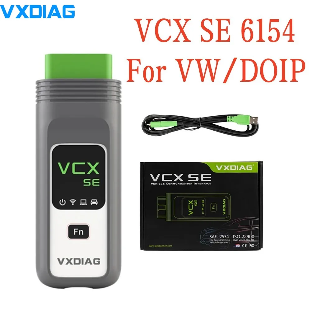 

VXDIAG VCX SE 6154 для VW DOIP OBD2 диагностический инструмент все системы диагностический сканер ECU программирование J2534 Лицензия программирования