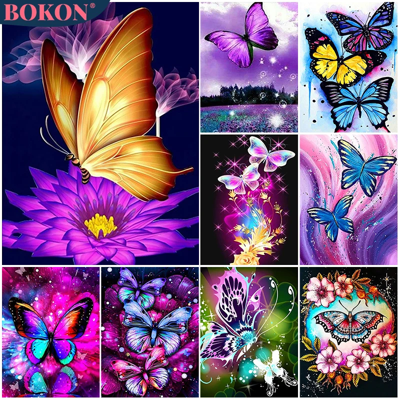 New DIY 5D Diamond Painting Flower Butterfly Diamond Embroidery Animal Cross Stitch Full Rhinestone Mosaic Home Decoration Gift