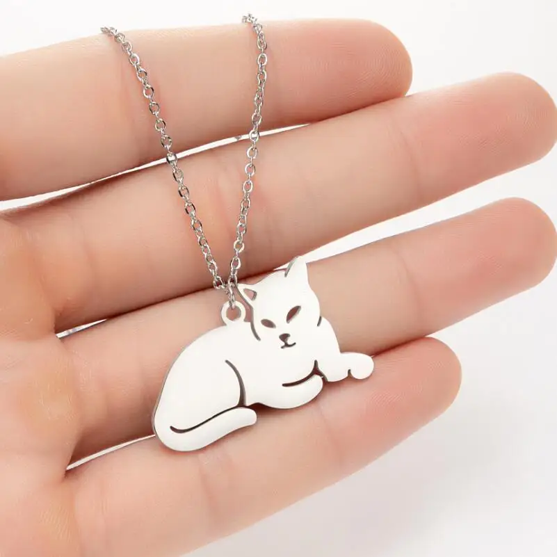 Shuangshuo Stainless Steel Necklace Choker Reto Animal Fox Pendant Necklace for Women Simple Fashion Jewelry Birthday Gift