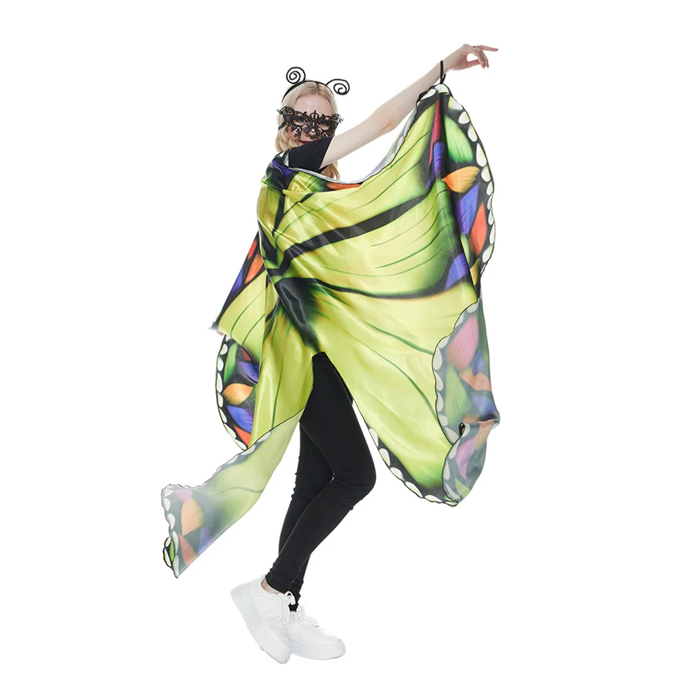 Cape papillon pour femme, costume de cosplay, tenues de manteau Everak, accessoires de costume de carnaval d'Halloween, anime, couleur de paupières, imbibé