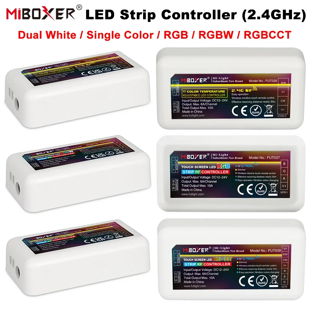 Miboxer 2.4G LED Controller Dimmer FUT035 FUT036 FUT037 FUT038 FUT039 for Single Color CCT RGB RGBW RGB+CCT Cob Strip Tape Light