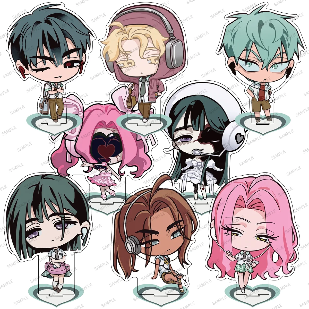 Anime Alien Stage Mizi Sua Ivan Luka till Hyuna Acrylic Keychain Stand Cute Character Desk Decor Model for Fans Gift