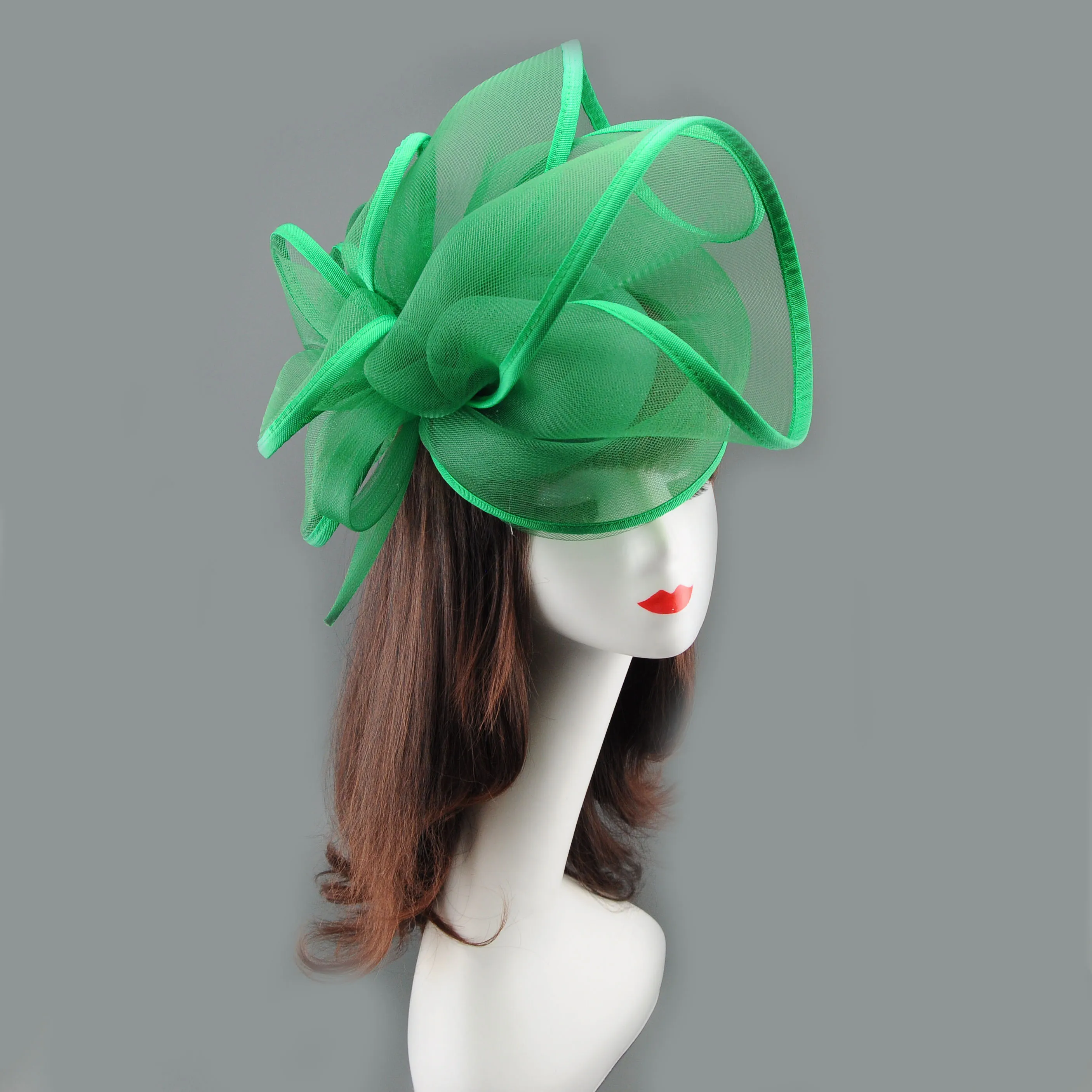 Tulle Flower Fascinator Hat Women, Floral Mesh Headpiece for Wedding Cocktail Party Horse Race, Vintage Exaggerated Feather Hair image 4
