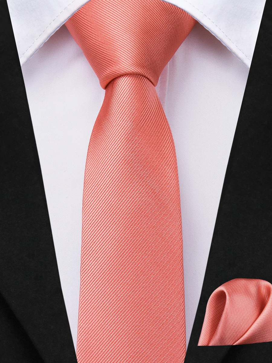 Coral Pink Solid Silk Tie For Children Luxury Designer Handky Child Necktie 120CM Long 6CM Wide Fashion Party Dropship Hi-TieNew