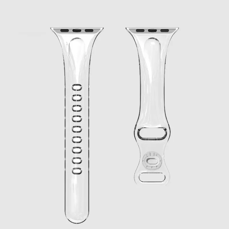 For Apple Watch Band 41mm 40mm 45mm 44mm Transparent Clear Slim Soft Silicone Strap For iWatch Ultra2 49mm Series 9/8/7/6/SE/5/4