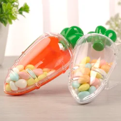 5/3/1Pcs Clear Easter Plastic Carrots Creative Easter Gift Box Decoration for Home Birthday Baby Shower Kids Favors Candy Boxes