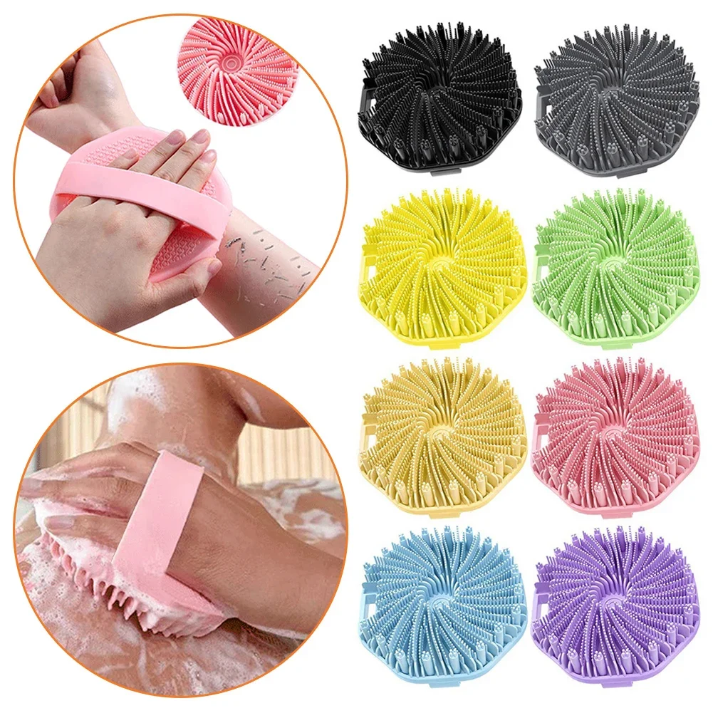 Silikon-Körperwäscher, Duschbürste, Peeling-Duschwäscher mit rutschfester Handschlaufe, Silikon-Körperpuffer für den Einsatz in der Dusche