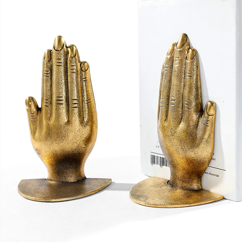 

1 Pair Retro Metal Bookends Design Decorative Book Holders For Shelves Study Room Organizer Heavy Books Desktop