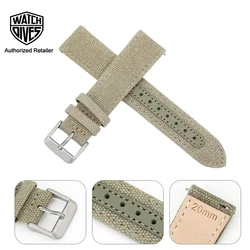 Watchdives 20mm Canvas Watchband for 6105 Pilot Military Watch Fast Release Universal Replacement Retro Strap Watch Accessories