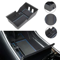 Car Armrest Console Organizer Tray Stowing Organizer Key Box for Tesla Model 3/Model Y 2017-2020 Insert ABS Black Materials Tray
