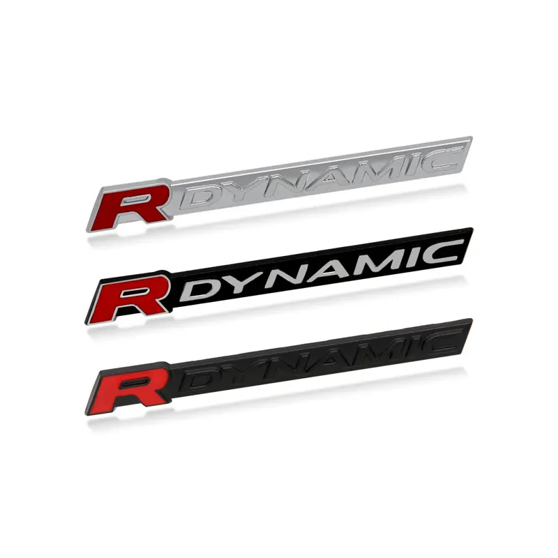 Car Metal R DYNAMIC Logo Side Fender Trunk Badge Emblem Decals Sticker For Land Rover VELAR Sport Discovery Evoque HSE Defender