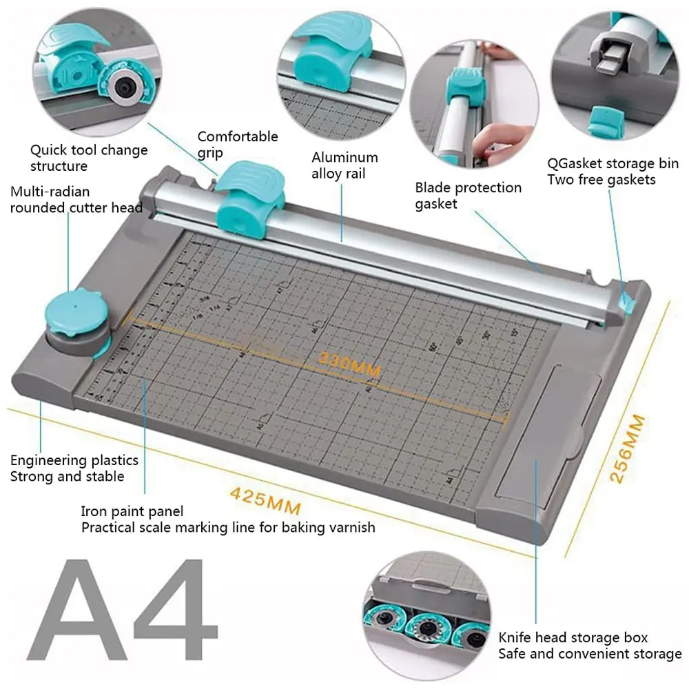 5-in-1 Multifunctional Paper Cutter, Capable of Cutting Straight Lines, Curves, Broken Lines, and Rounded Corners