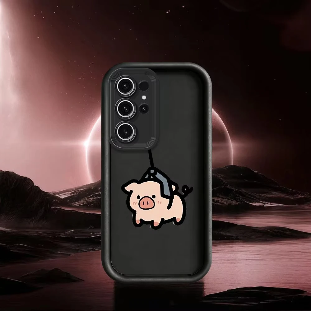 Cute Pig Phone Case For Samsung S25 FE S24 Plus S23 Ultra S22 S21 20 A70 A30 M33 A54  A55 NOTE Cover Silicone Coque
