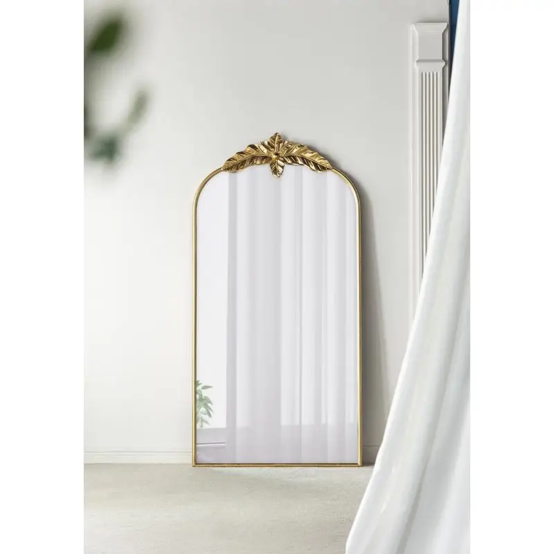 

66x36 Full Length Arched Mirror, Large Gold Wall or Leaning Mirror for Living Room Decor