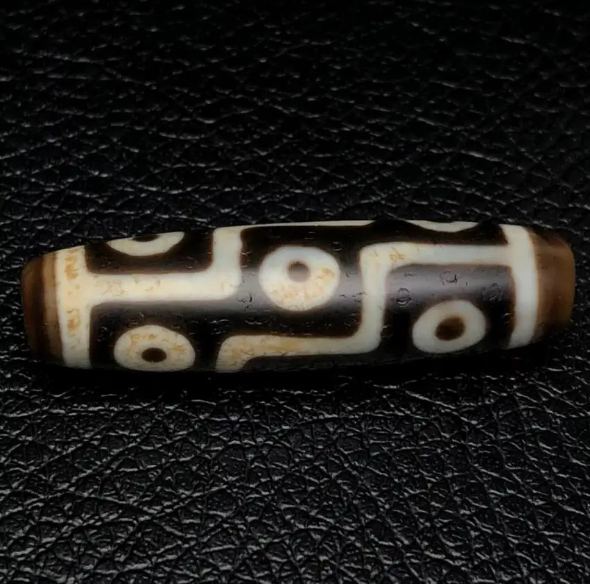 

Himalayan Ancient Tibetan DZI Beads Old Agate 9 Eye Totem Amulet Pendant 46×12mm