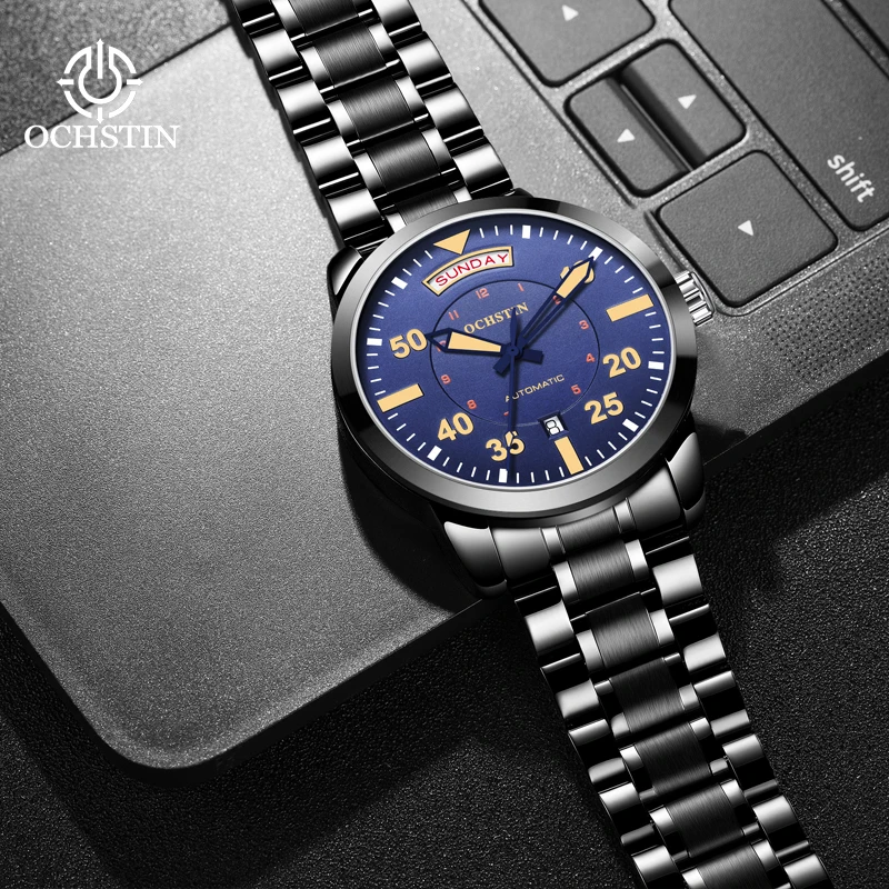 Ochstin new 2023 master series casual simple wind double calendar mechanical movement wrist watch men mechanical watch