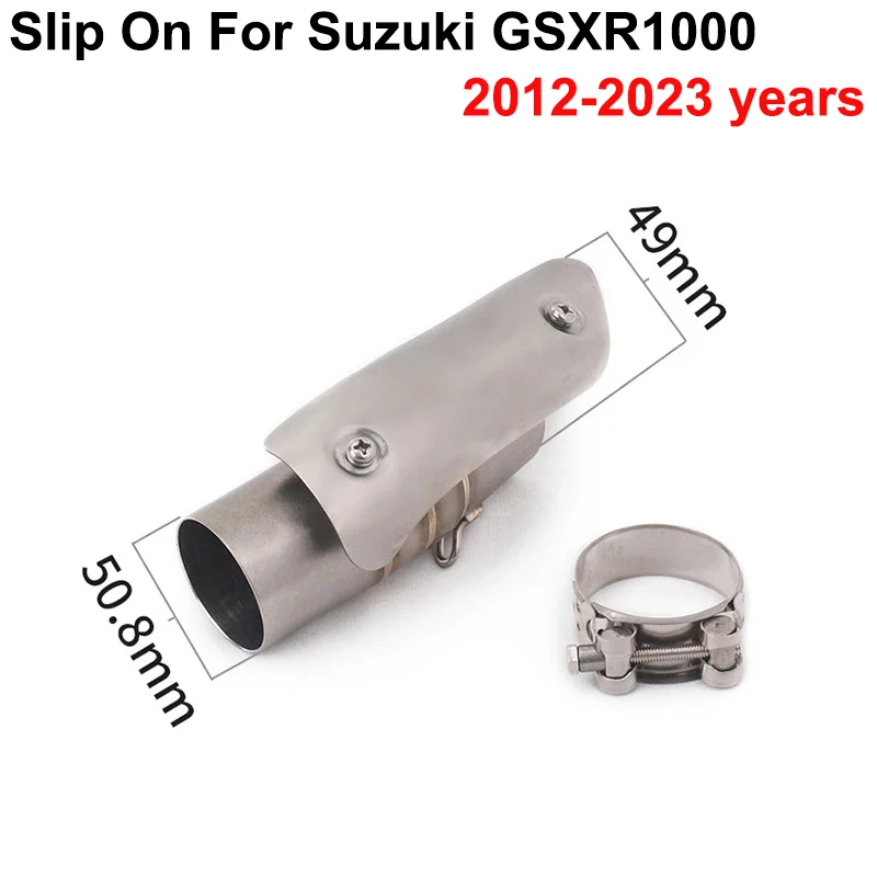 

Slip On For SUZUKI GSX-R1000 GSXR1000 2012 - 2023 Motorcycle Exhaust Middle Link Pipe Modify Escape Muffler Tube 51MM Stainless