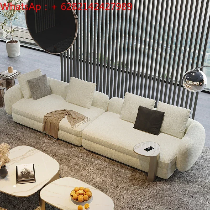 Italian minimalist sofa modern light luxury living room size combination high-end designer profiled straight sofa