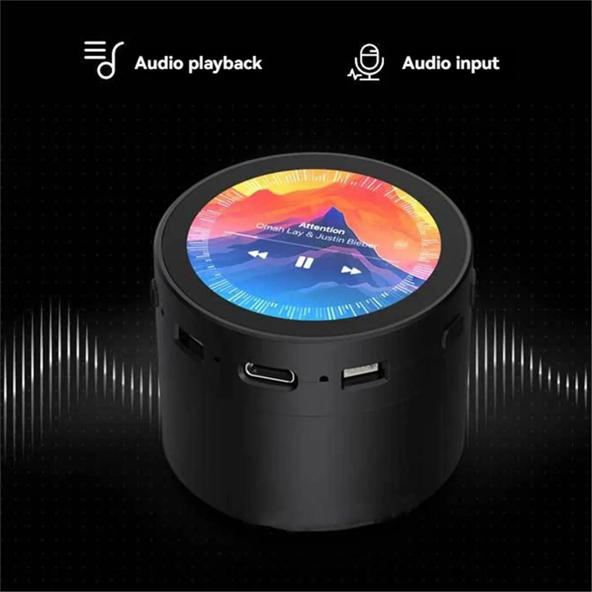 Y2265A~!#For Raspberry 2 RP2350A Speaker Box with 1.85 Inch Round Touchscreen Display RP2350-Touch-LCD-1.85C-BOX