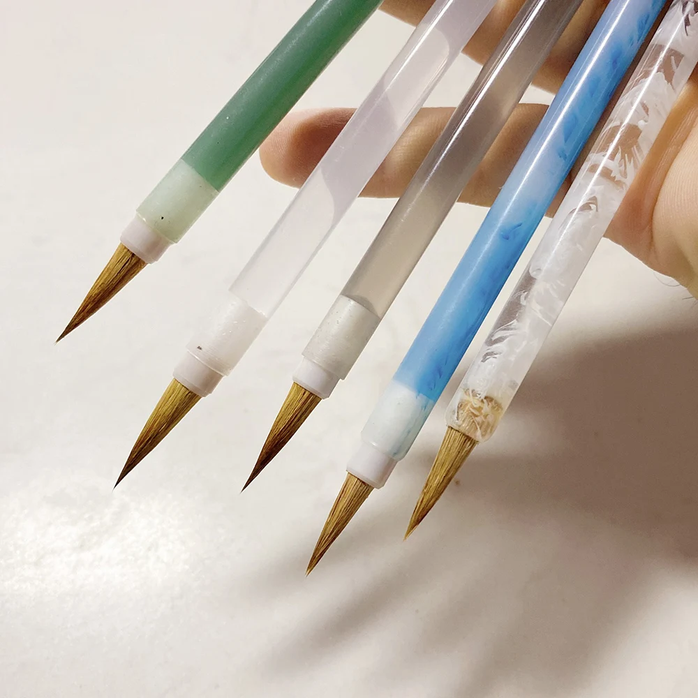 

Transparent Calligraphic Brush Wolf Hair Weasel Hair Chinese Writing Brush Soft Pen for Shoujinti Small Regular Script Learning