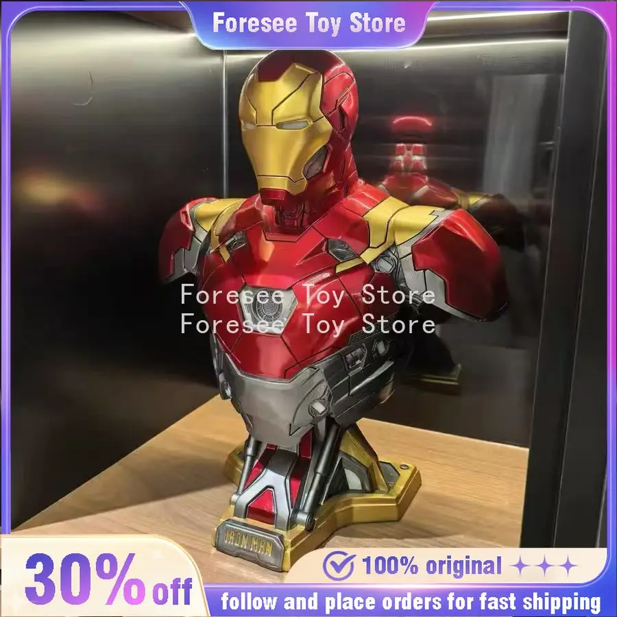

Marvel Superhero 45cm Iron Man MK47 Bust Portrait Resin with Led Light Action Figure Personalized Birthday Gifts Toy