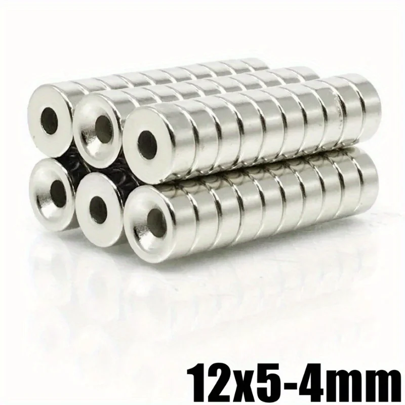 10Pcs 12x5-4 Neodymium Magnet 12x5 Hole 4 N35 NdFeB Round Super Powerful Strong Permanent Magnetic Imanes Disc