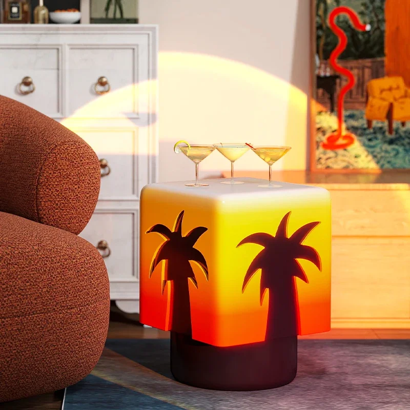 

Sculpture Creative Coconut Tree Table,Resin Furniture Home Living Room Sofa Side Small Tables Decoration Bedroom Bedside Table