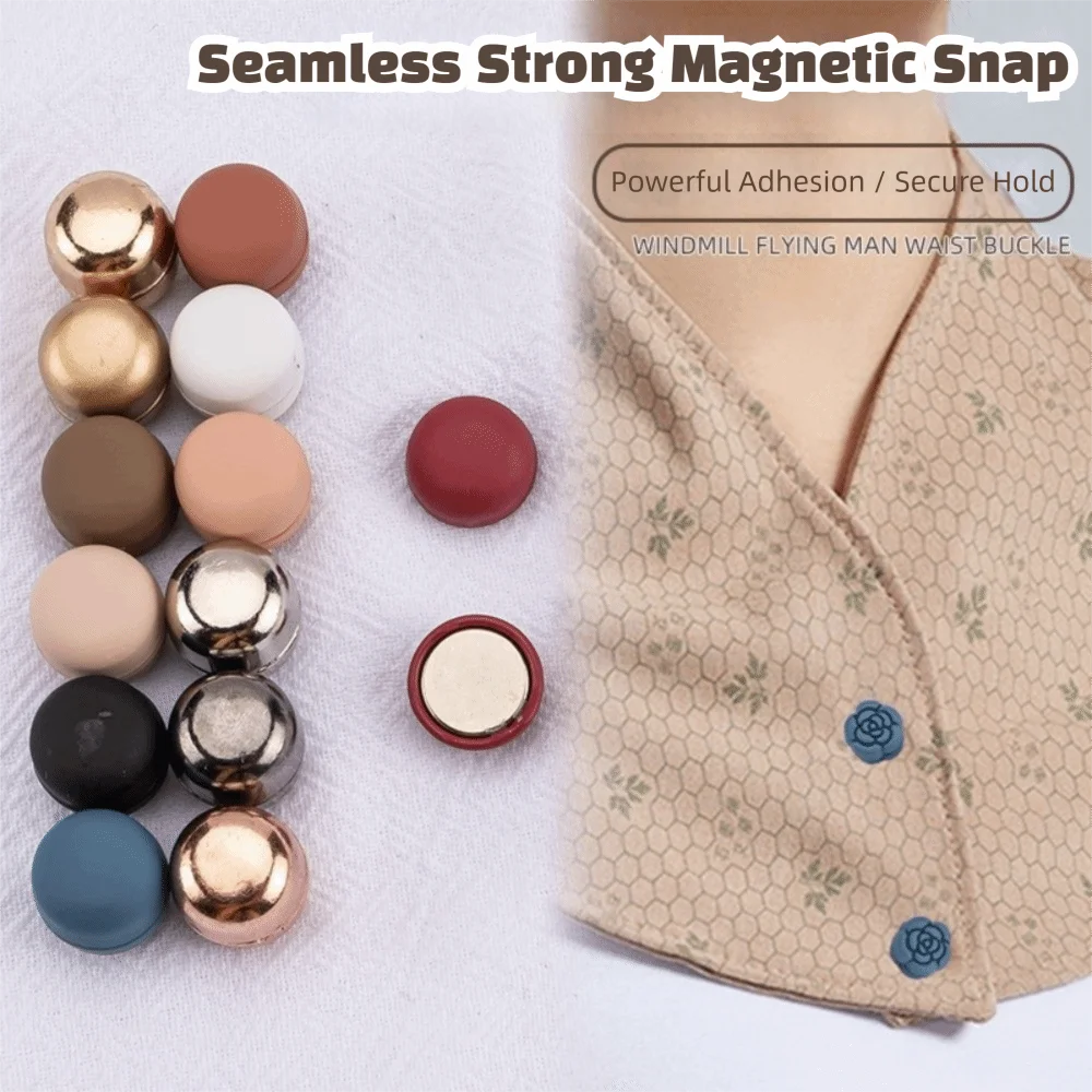 Magnetic Closure Magnetic Scarf Pins Flatback Style Plated Finish Magnetic Headscarf Pins Round Shape Magnetic Button Clasps