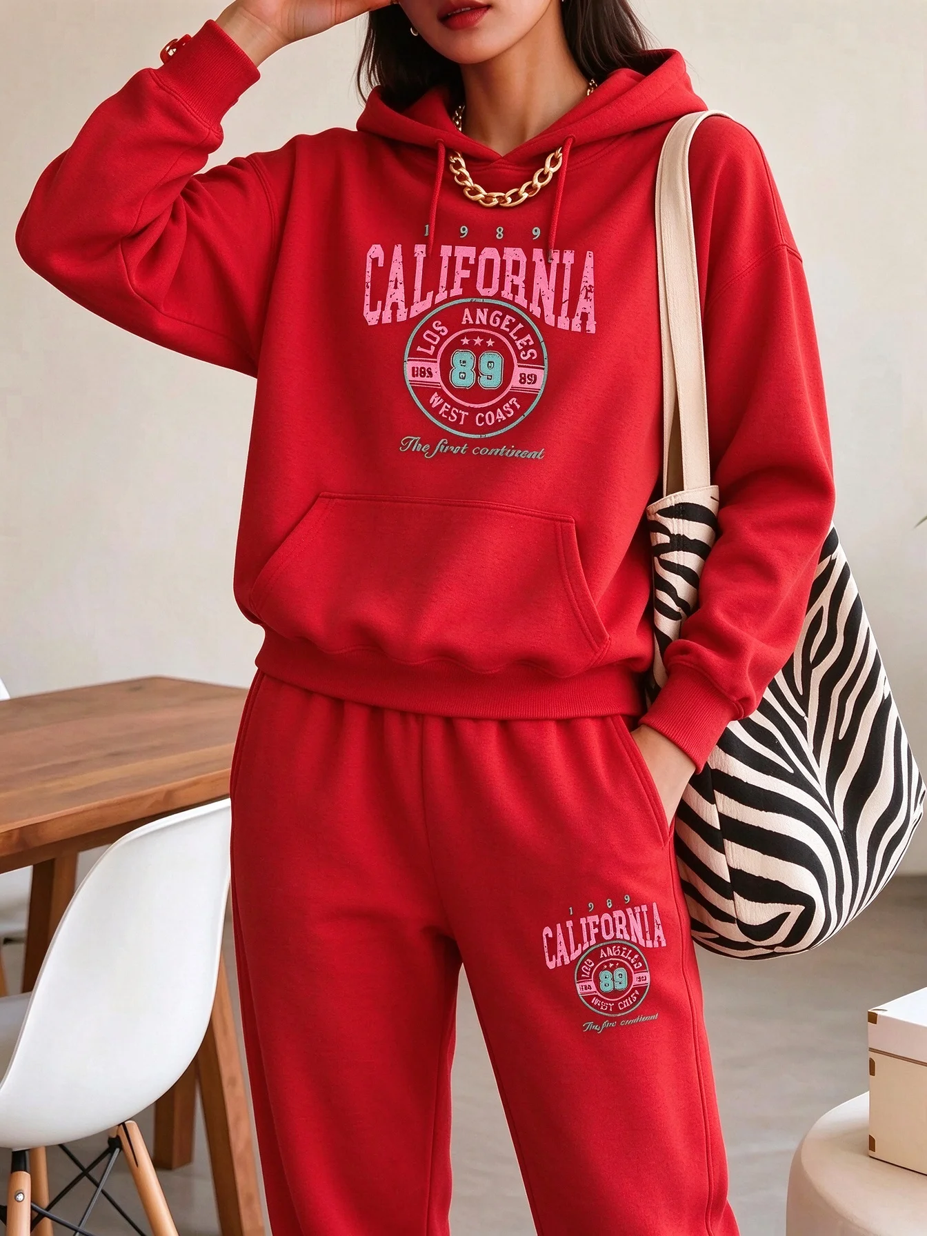 2026hotsale new Autumn women's fashion sporty casual wear featuring stylish lettered pink California pattern clothing for women view 5