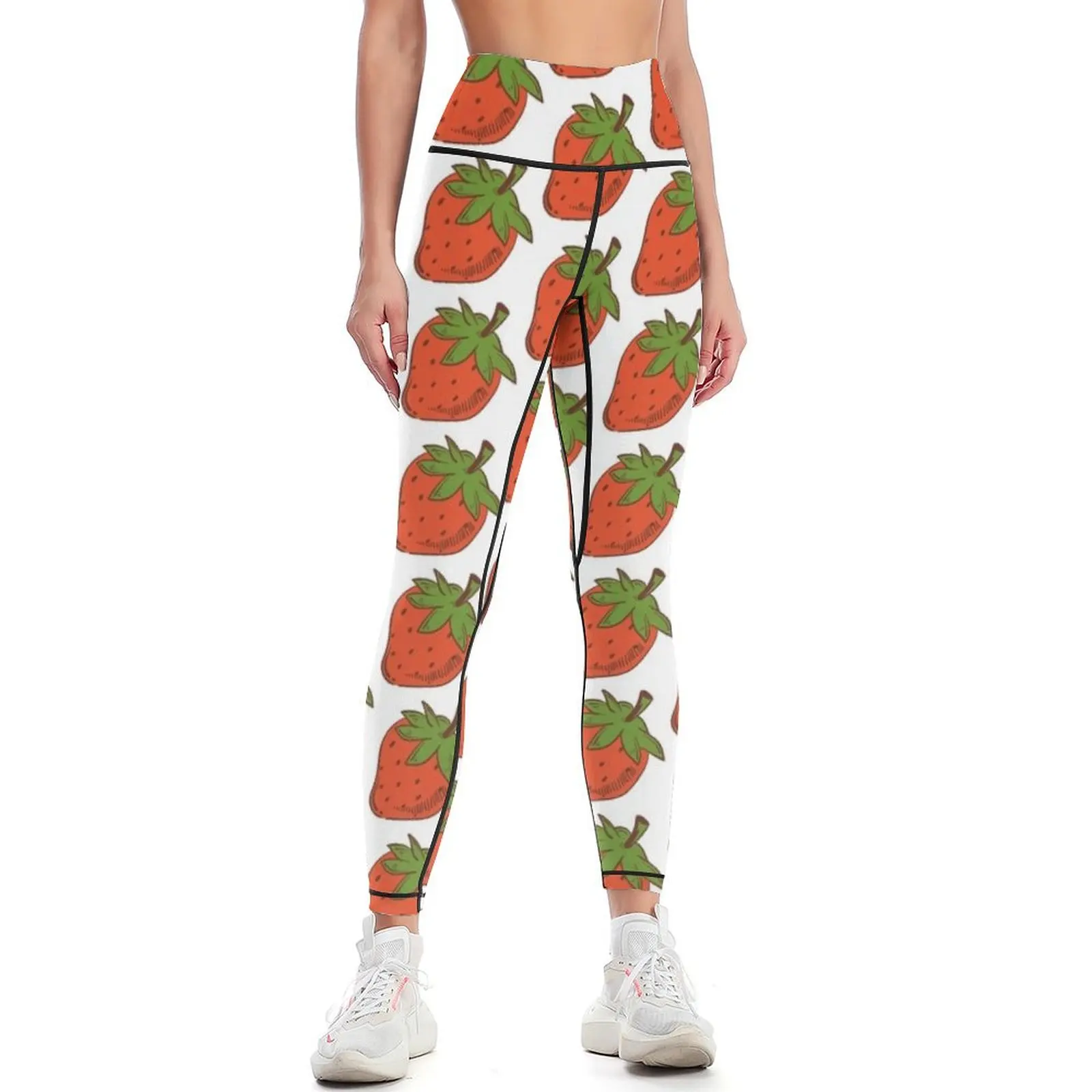 

Strawberry Print Leggings push up legging sporty woman push up Womens Leggings