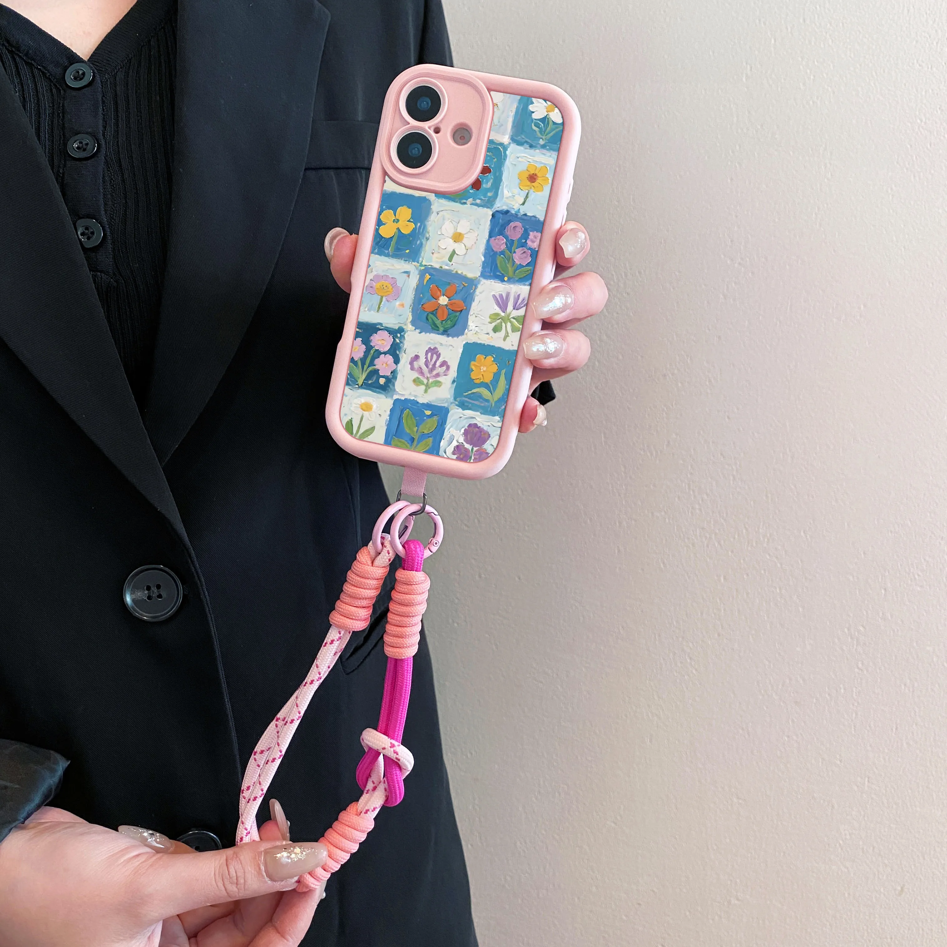 2025 الأزهار Crossbody الحبل CaseForXiaomi Poco X6 F6 M6 F7 X7 M7 F5 X5 X3 M3 ProC55 C50 C51 C65 C75 C71 المعصم سلسلة غطاء الهاتف #6