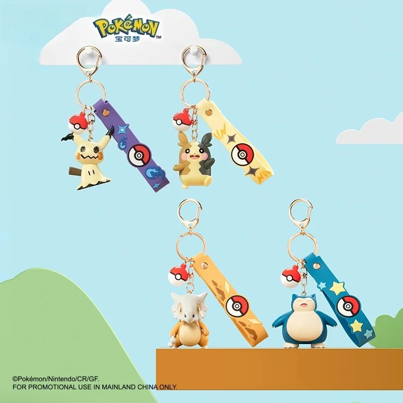 Figuras de Anime Pokémon Snorlax Mimikyu Cubone, Chaveiro, Decoração para Carro, Mochila Escolar, Decoração de Mesa, Brinquedo, Presente