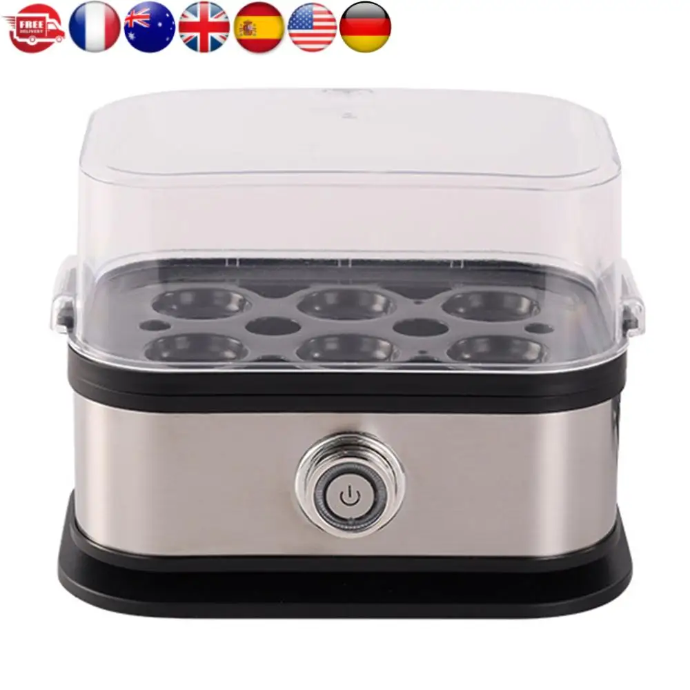 Electric Egg Cooker with Auto Shut-Off Egg Boiler 6-Egg Capacity Vegetable Steamer for Home Kitchen