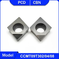 CBN ferramenta de torneamento para aço duro e ferro fundido, PCD Tool Processing, cobre e alumínio, CCMT 09T302, CCMT09T304, CCMT09T308