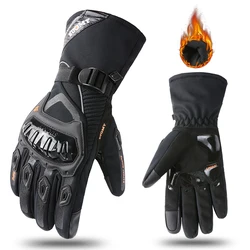 Winter Warm Motorcycle Gloves Windproof Waterproof Guantes Moto Motorbike Riding Gloves Touch Screen Moto Motocross Gloves Black