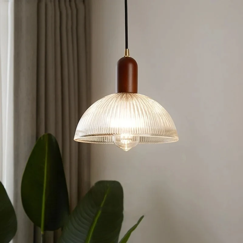 Postmodern Designer Hanging Lamp for Living Room Bedroom Restaurant Cafe Japan Vintage Glass Pendant
