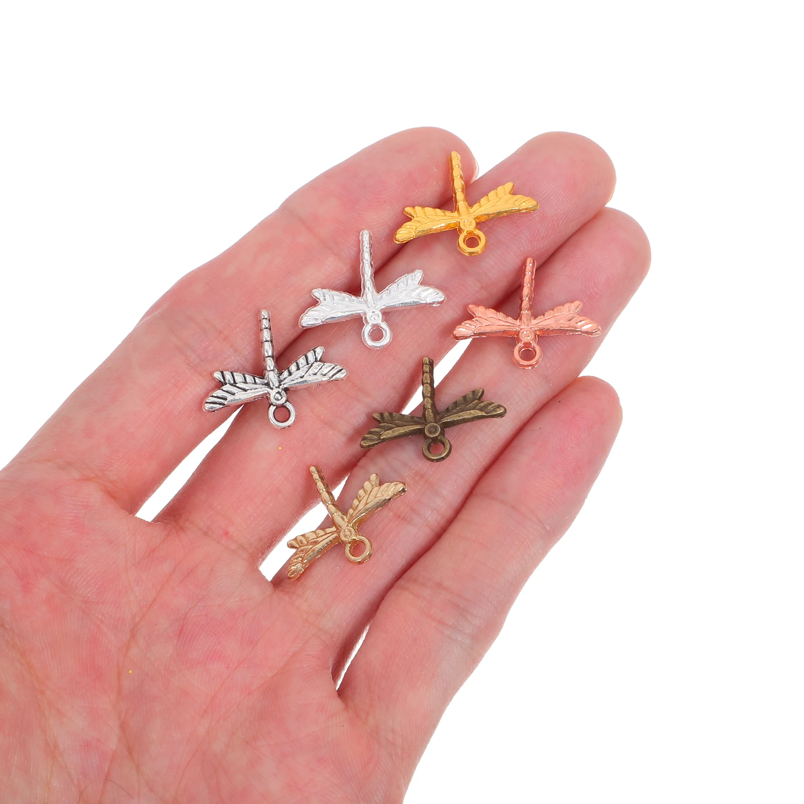 120Pcs Dragonfly Charms Vintage Alloy Pendant Jewelry Findings for DIY Necklace Earrings Bracelet Crafting