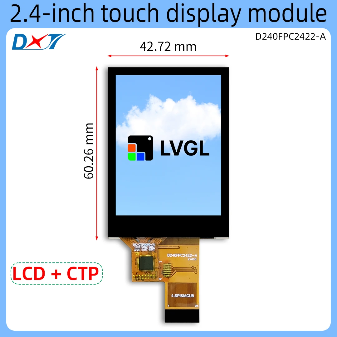 Écran Tactile LCD TFT de 2.4 Pouces, Panneau de exposée 8080x240, éventuelles I, MCU 320 ent.com, CTP ST7789