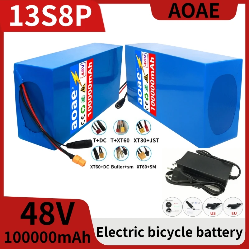 

48V 100ah 13s8p lithium-ion battery pack 48V 100000mAh 2000W electric battery, built-in 50A BMS+charger