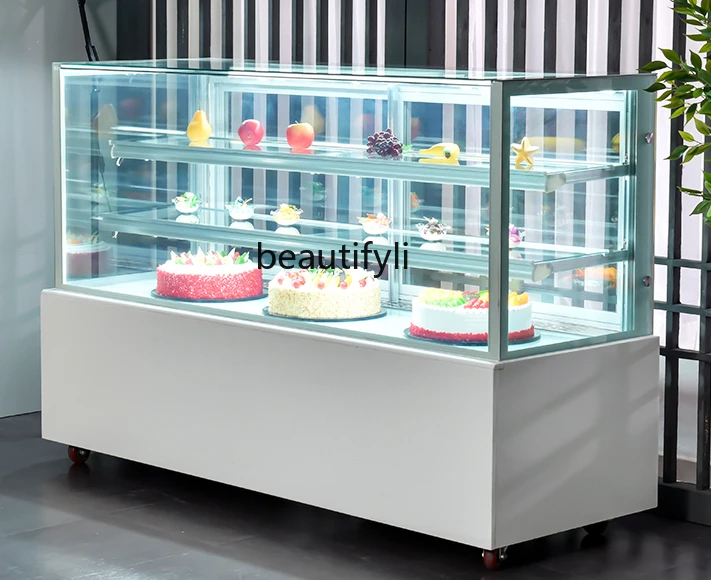 Cake Show Case Commercial Small Dessert Cabinet Western Bread Refrigerated Right Angle Cooked Fruit Fresh Cabinet