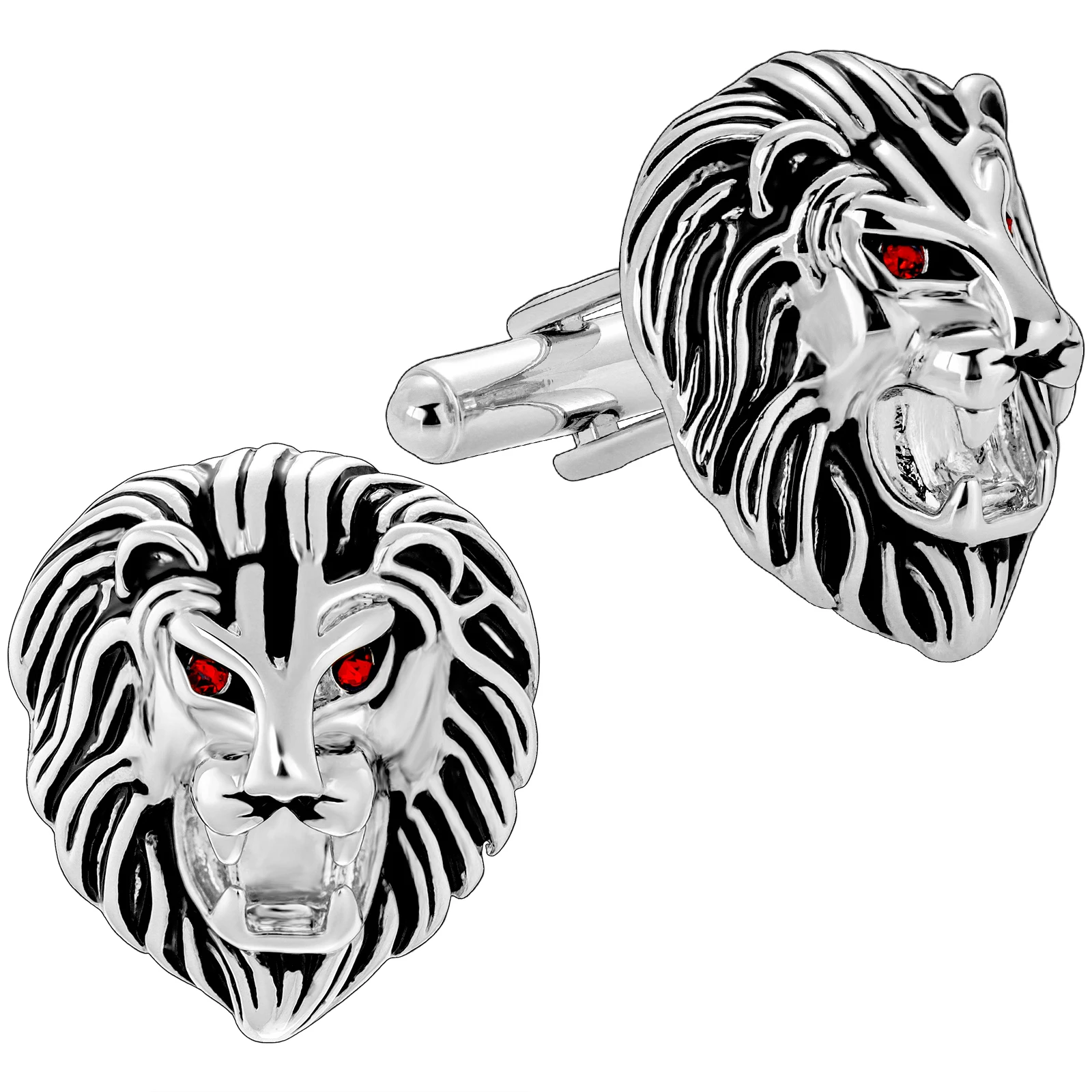 HAWSON Lion Head Cufflinks Multi-Color Metal Men's Formal Business Wedding Shirt Cuff Links Animal Theme Fashion Accessories