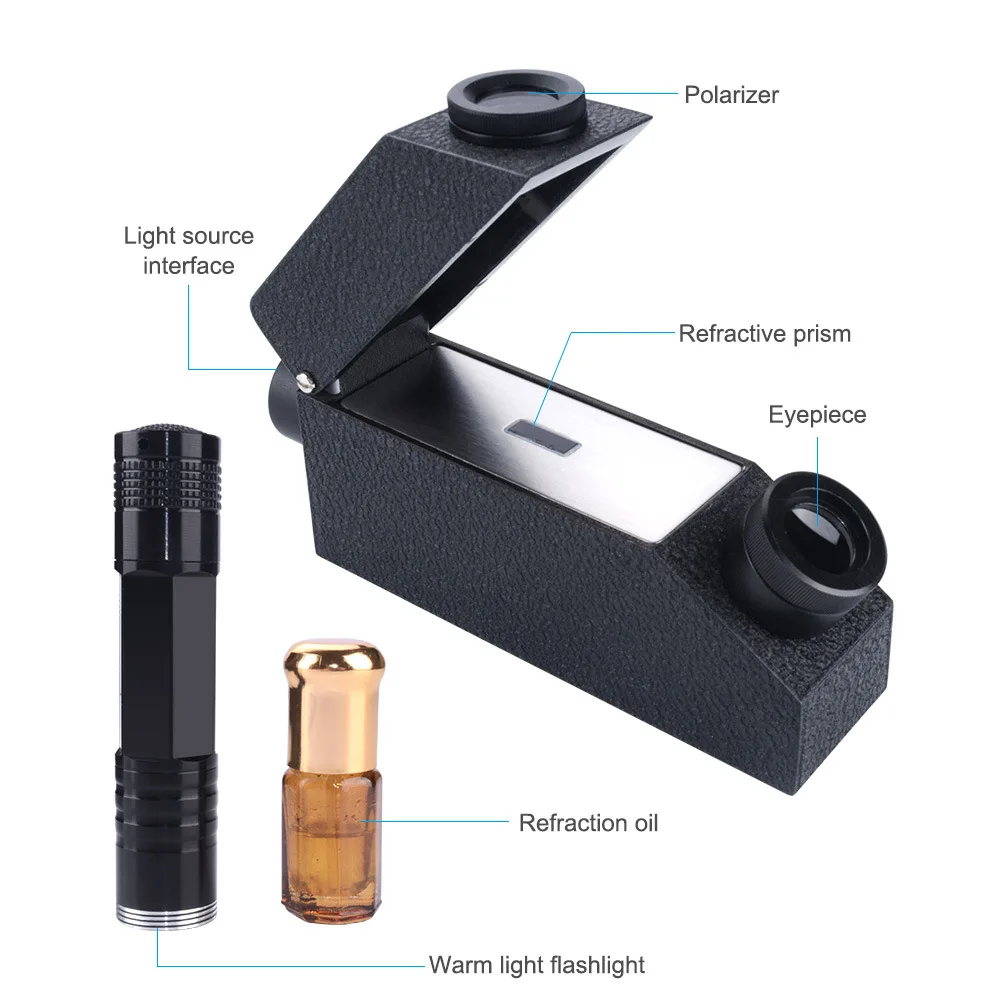 Immagine 3: Rifrattometro Digitale Portatile ad Alta Precisione per Diamanti e Gemme con Liquido RI