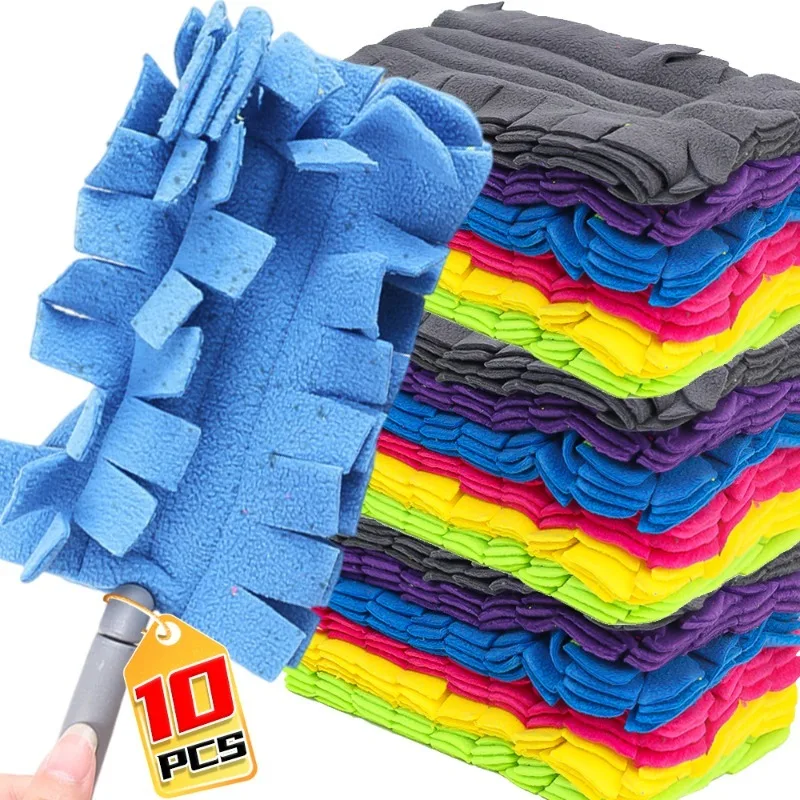 1/10PCS Floor Dust Cleaning Cloth Replacement Heads Duster Cloth Fiber Glass Dusters with Handle Desk Blind Surface Clean Tools