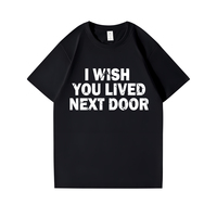 I hope you live next door, men's cotton crew neck t-shirt, fun text print, summer breathable plus size top