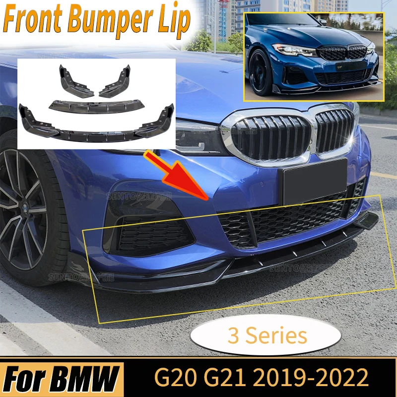 

Car Front Bumper Lip Spoiler Splitter Pre-Facelift M Sport Body Accessories For BMW 3 Series G20 G21 G28 2019-2022
